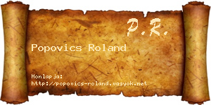 Popovics Roland névjegykártya