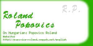 roland popovics business card